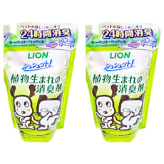 LION 獅王 Shushutto 一瓶搞定 空間臭臭除臭補充包, 強效除臭&除菌, 24小時消臭, 植物性消臭除菌成分, 薄荷香, 320ml, 2包