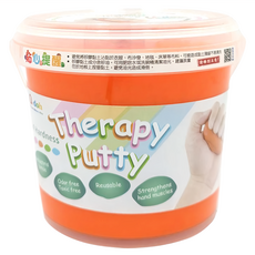 Q-doh 有機矽職能握力黏土 量量桶 單色 100%回收製成 不含塑化劑與重金屬 超柔軟定型, 橘色, 1kg, 1個