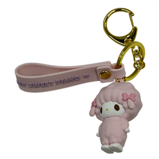 Sanrio 三麗鷗 立體矽膠造型鑰匙圈, 可愛鈴 粉色, 1個