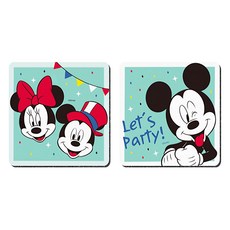 收納王妃 派對系列 軟式珪藻土杯墊, 米奇米妮笑臉, 1組