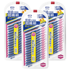 Shallop 刷樂 超纖細齒縫牙間刷 SSSS SAE-S015-4, 0.6mm, 15支, 3組