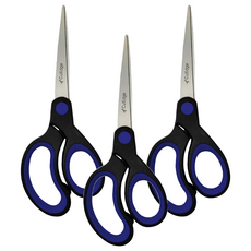 CutEdge 鋒銳 不沾膠萬用剪 6吋 藍色, 3支