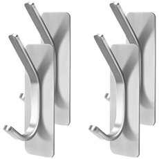 AHOYE C字不鏽鋼無痕掛勾 8.5 x 3.5 x 2.5cm 50g 4個, 銀色, 1組