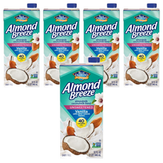 BLUE DIAMOND 藍鑽 Almond Breeze杏仁飲, 無糖香草口味, 946ml, 5瓶