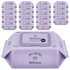 Bebeen 嬰兒溼紙巾 掀蓋式, 80張, 20包