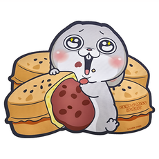 好想兔 造型滑鼠墊 (紅豆餅), 1個