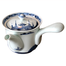 美濃燒 山水藍染急須壺 日本製 陶瓷, 單一顏色, 430ml, 1個