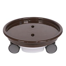 Hwabunworld 圓形移動式花盆架 現代基本款, 外徑31公分, 5號, 深棕色, 1個