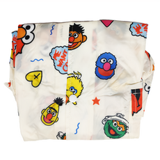 愛北鼻 親子同款加厚防水雨衣 米色芝麻街 L碼-建議110-120cm 1入, 米色