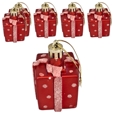 彩繪立體禮物盒 5cm 3歲以上適用, 紅色, 6個