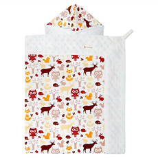 babyan 雪花背巾蓋毯 1件 100%純棉 森林貓頭鷹, 森林貓頭鷹 多色