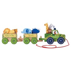 JoJo maman bebe 超優質/益智/積木/五感/玩具_實木系列_手拉野生動物走走, 1入