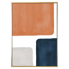 幾何方塊掛畫 PS環保樹脂框, 59.4 x 42cm, 金色