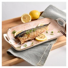 Homely Zakka 北歐新古典輕奢風陶瓷餐具 雙耳魚盤 31.5x17x3cm, 1個