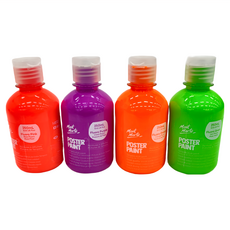 Mont Marte 蒙瑪特 廣告顏料組 250ml-螢光色, 4色