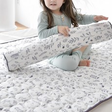 ahtty blanc 兒童棉質防水睡墊，多種花色可選, 白底植物款, L(150*110cm), 1入