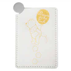 Winnie the Pooh 小熊維尼 Disney 迪士尼 金典維尼皮革不銹鋼隨身鏡, 6.3 x 9.7公分, 氣球維尼 白色, 1個