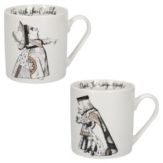 V&A 夢遊仙境馬克杯 350ml, 王與后 白色, 2個