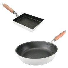 hokua 北陸 極大金IH輕量級不沾鍋2件組 日本製, 1套, 平底鍋 26cm + 玉子燒鍋, 銀色