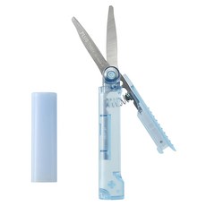 PLUS 普樂士 Twiggy 筆型剪刀 mini, 攜帶型, 氟素塗層, 圓頭刀尖, 藍色, 1個