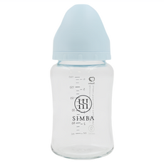 Simba 小獅王辛巴 蘊蜜質金玻璃寬口防脹氣奶瓶, 晨藍, 180ml, 1個