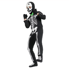萬聖節表演變裝服(附頭套), 夜光骷髏, 1件