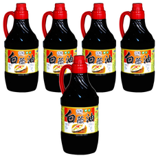 黑龍 白蔭油, 100%黑豆經古法120天日曝月露釀造, 味道香濃,口感甘醇獨特, 不含防腐劑、味精、糖精、人工色素, 1.56L, 5瓶