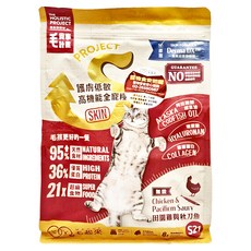 MAOUP 毛起來 無穀貓糧 S21 田園雞與秋刀魚, 護膚, 1.5kg, 1袋