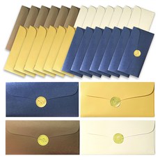 2Youngdesign 奢華韓式紅包袋 高級珠光信封 珠光紙製成 金色封口貼紙, 顏色隨機, 30個