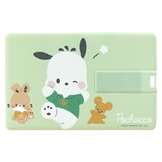 Sanrio 三麗鷗 帕恰狗 卡片式USB2.0 插畫風格隨身碟 Haushin01, 128GB, 1個