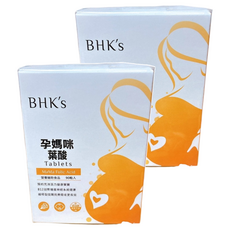 BHK's 孕媽咪葉酸錠 599微克 維生素B12 緩釋型錠劑 純素可食, 90顆, 2盒