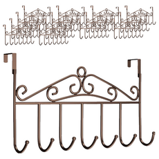 鐵藝門後掛鉤, 精細焊接, 圓珠掛勾, 黑色/古銅色, 咖啡色, 15個