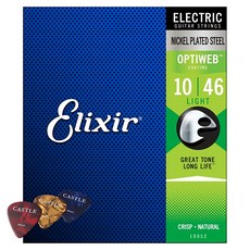 Elixir Optiweb系列 超薄包膜電吉他弦 + 吉他彈片 3個, 混和顏色, 1套