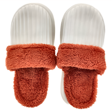 leggo life 可拆卸毛絨EVA防水防滑保暖男女室內拖鞋, 36~37, 白色