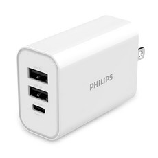 PHILIPS 飛利浦 32W 3port PD充電器 62 x 45 x 28cm 68g, DLP4327C, 1個