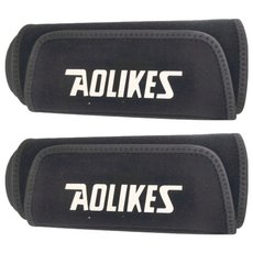 AOLIKES 奧力克斯 爆汗護腰帶 FC076 彈性黏扣布 丁苯橡膠, 黑色, 2個