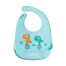 ONEDER 旺達棉品 嬰兒防水圍兜-恐龍, 23x31cm, 食品級矽膠100%, 1個