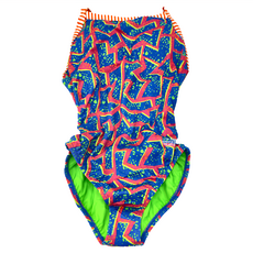 Dolfin Uglies 女泳衣 91% 聚酯纖維 9% 彈性纖維, 藍色 + 紅色, 1件