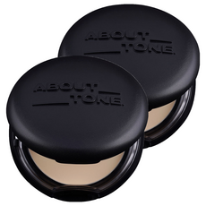 ABOUT TONE. 神奇濾鏡輕薄柔焦粉餅, 修飾毛孔凹凸, 輕拍控油, 小巧尺寸方便攜帶, 03 Natural, 2個