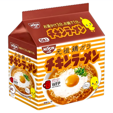 NISSIN 日清元祖雞汁麵 湯頭香氣濃郁 日本原裝, 5包