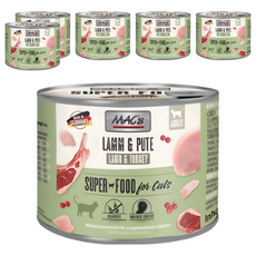 MAC's 馬克 主食貓罐 200g 6罐 - 德國無穀物貓糧 守護泌尿道健康, 羊肉 + 火雞肉