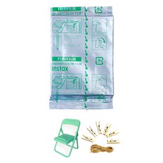 FUJIFILM 富士 instax 拍立得寬幅底片 10張 + 照片椅 + 照片線夾組, 1套