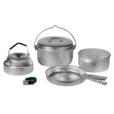 Trangia Camping Set 24 超輕鋁露營鍋具 附水壺, 銀色, 1組