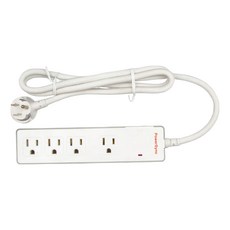 PowerSync 包爾星克 防雷擊1開4插延長用電源線組 3孔 TPS314GN9012, 1.2m, 白色, 1條
