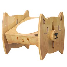 YSS Dog&Cat 原木瓷碗 360度可調式寵物食碗, 單碗小狗, 1盒