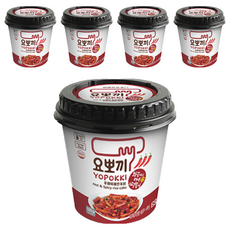 YOPOKKI 辣炒年糕即食杯 韓國原裝進口 微波加熱 道地的韓國美食, 120g, 5個