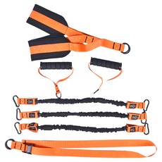 AD-ROCKET 引體向上輔助帶強化磅數訓練頂級款 (180磅), 握把x2 腳套x1 拉力繩x3 延長帶x1, 65cm, 1組, 橙色