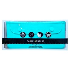 MARCUS&MARCUS 輕巧矽膠餐具收納袋, 不含BPA/phthalate, 1個, 湖水綠