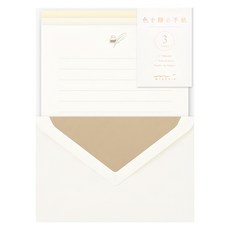 日本 MIDORI 3色信紙信封組 1組 - 優質書寫體驗 簡約設計 適用於各種場合, 白色