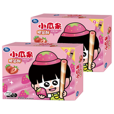 可口 小瓜呆脆笛酥 草莓口味, 162g, 2盒